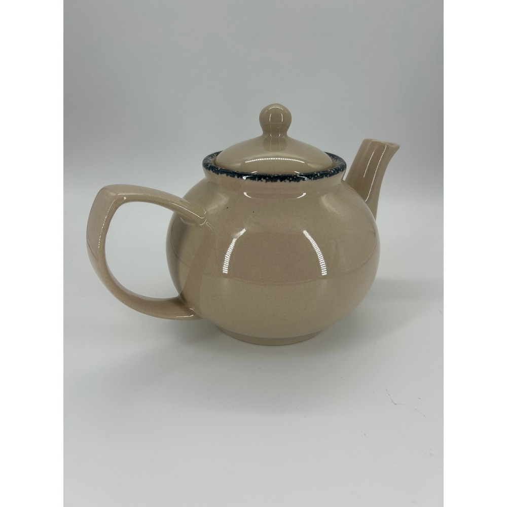 Home & Garden Party Ltd 2002 Floral Teapot‎ Beige Stoneware Cottagecore - Picture 3 of 10
